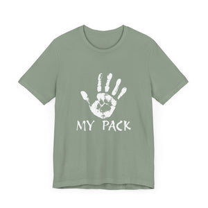 Dog Love -"My Pack" Ink paw & hand shirt,Unisex graphic tee ,GIFT for dog lover,dog mom,dog dad,hiking dog,canine support,canine companion