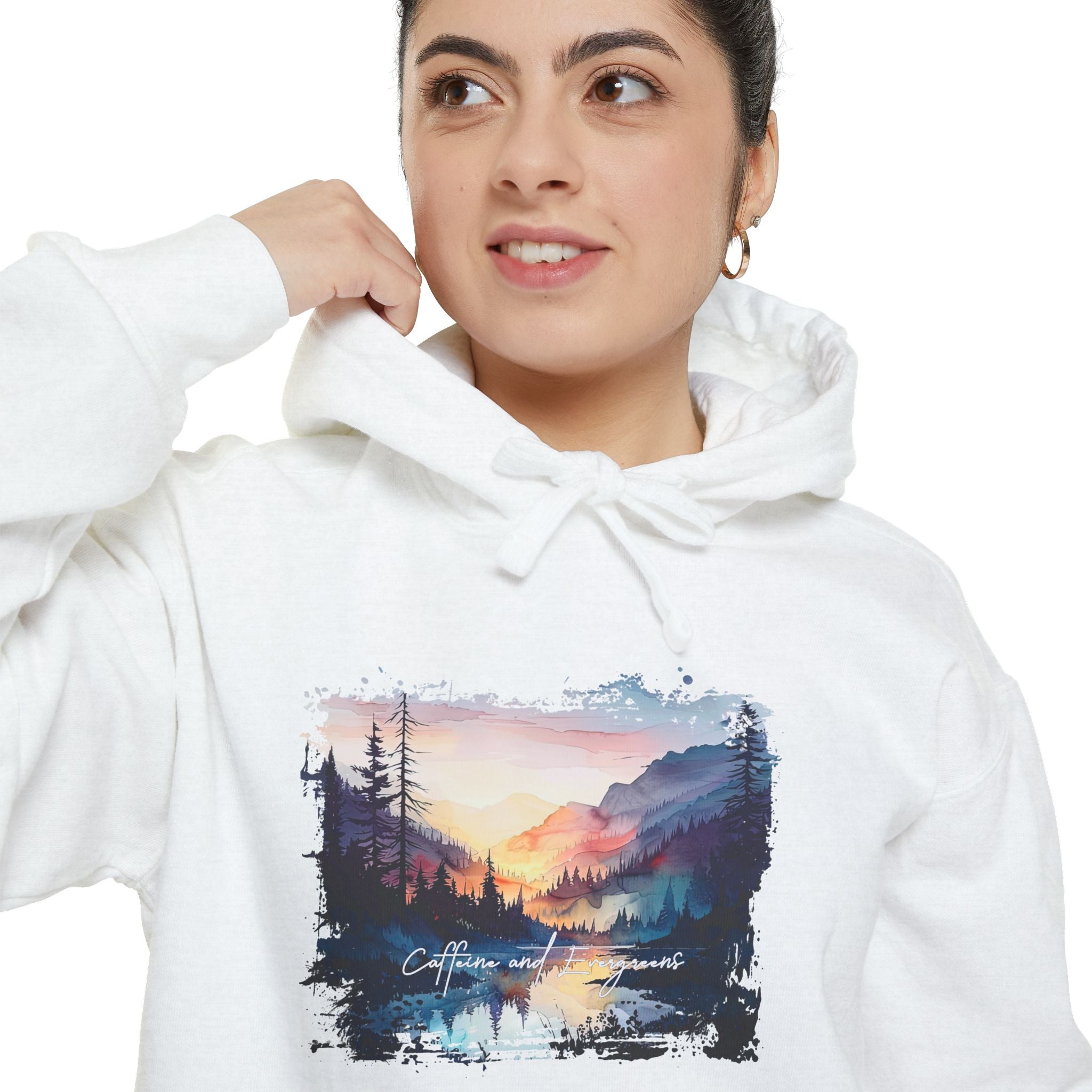 Caffeine and Evergreens Unisex Garment-Dyed Hoodie