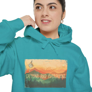 Caffeine And Evergreen Unisex Garment-Dyed Hoodie